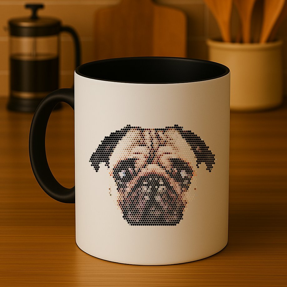 Pixelated Pug Dog Mug