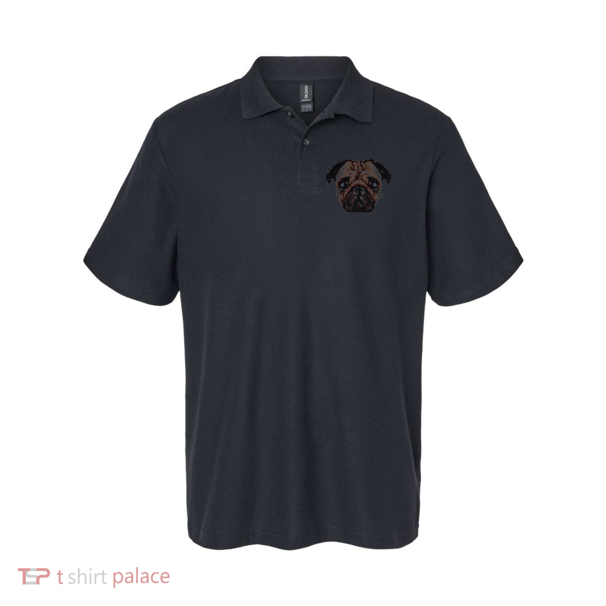 Pixelated Pug Dog Polo