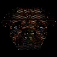 Pixelated Pug Dog Womens Tank Top