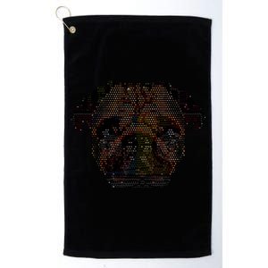 Pixelated Pug Dog Platinum Collection Golf Towel