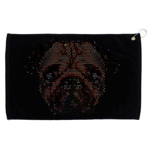 Pixelated Pug Dog Grommeted Golf Towel