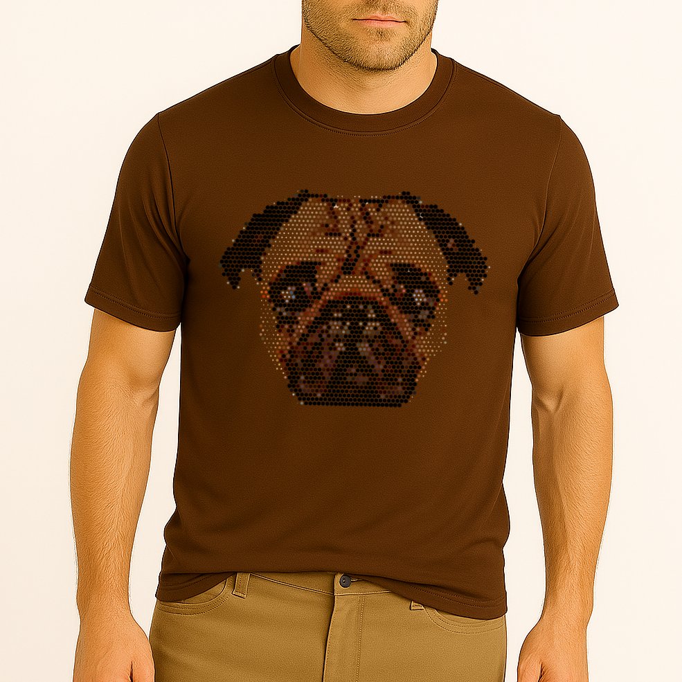 Pixelated Pug Dog Cooling Performance Crew T-Shirt