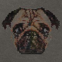 Pixelated Pug Dog Cotton Canvas Backpack