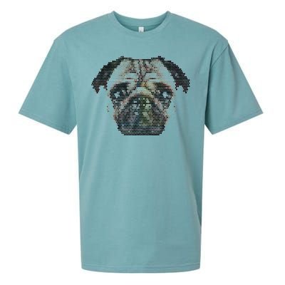 Pixelated Pug Dog Sueded Cloud Jersey T-Shirt