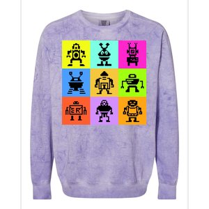 Pixelated Robot Collection Colorblast Crewneck Sweatshirt