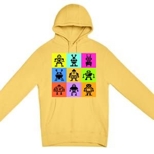 Pixelated Robot Collection Premium Pullover Hoodie