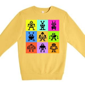 Pixelated Robot Collection Premium Crewneck Sweatshirt