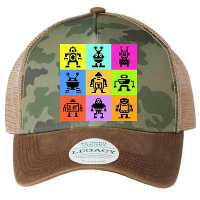 Pixelated Robot Collection Legacy Tie Dye Trucker Hat