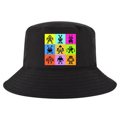 Pixelated Robot Collection Cool Comfort Performance Bucket Hat