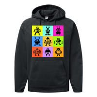 Pixelated Robot Collection Performance Fleece Hoodie