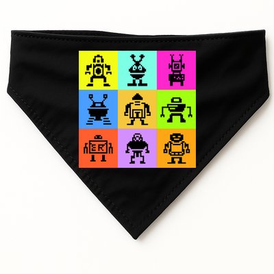 Pixelated Robot Collection USA-Made Doggie Bandana