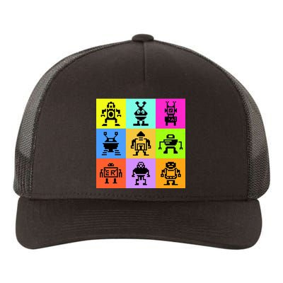 Pixelated Robot Collection Yupoong Adult 5-Panel Trucker Hat