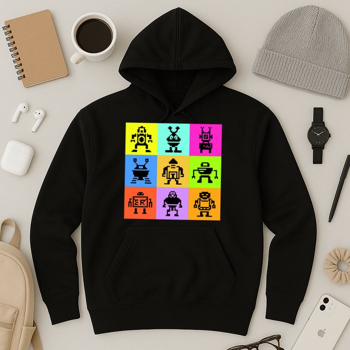 Pixelated Robot Collection Hoodie