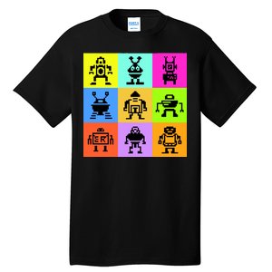 Pixelated Robot Collection Tall T-Shirt