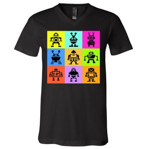 Pixelated Robot Collection V-Neck T-Shirt