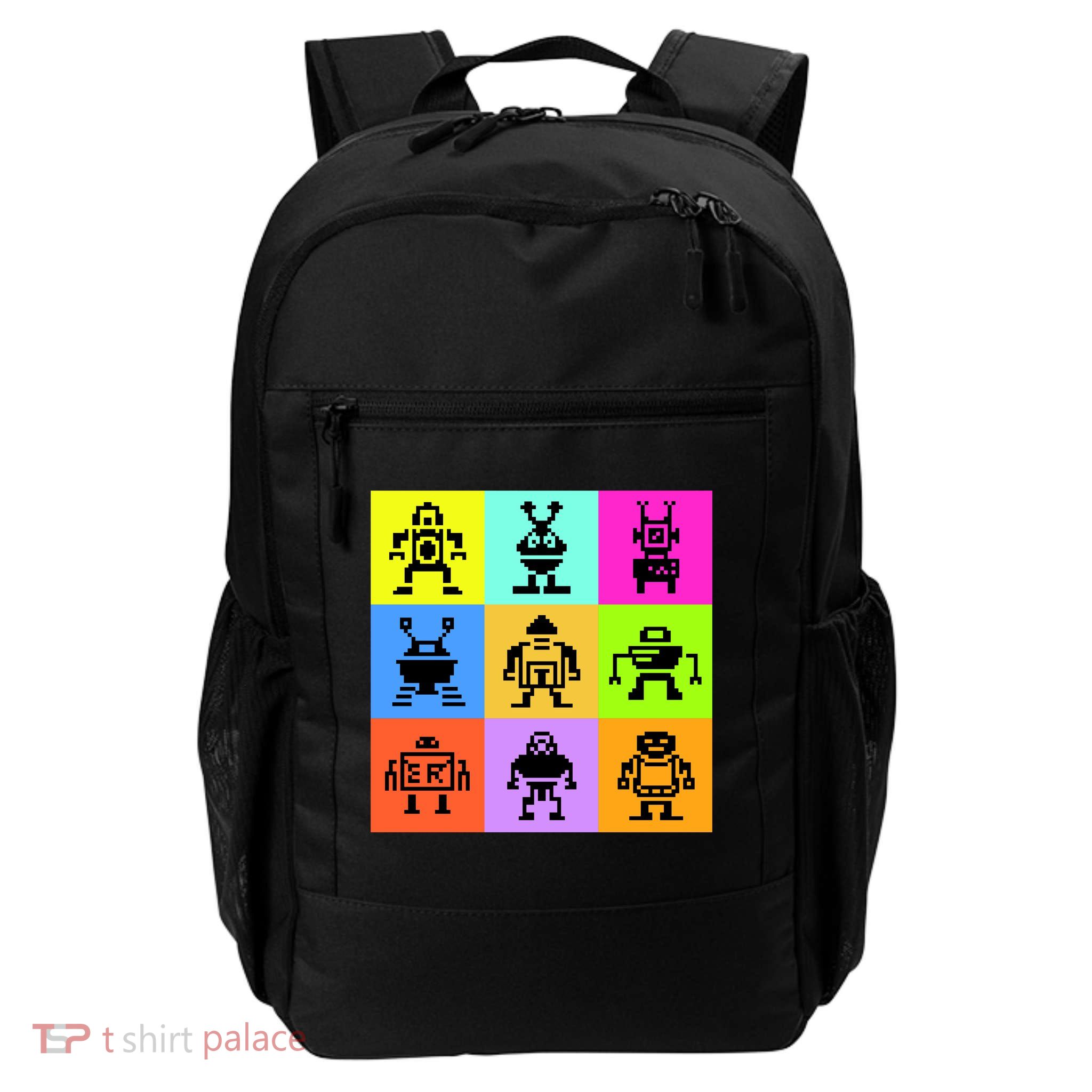 Pixelated Robot Collection Daily Commute Backpack