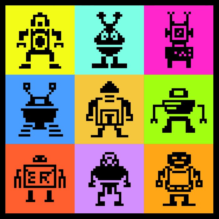 Pixelated Robot Collection Button