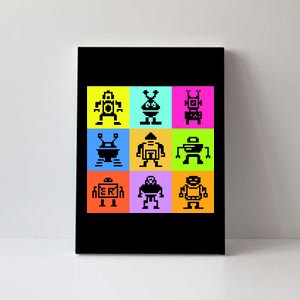 Pixelated Robot Collection Canvas