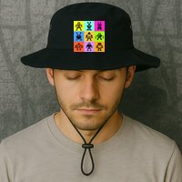 Pixelated Robot Collection Bucket Hat