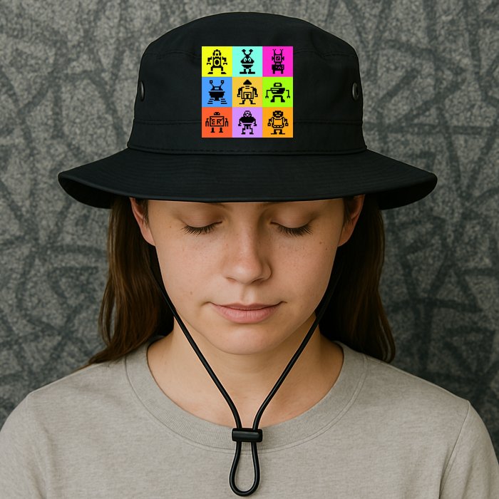 Pixelated Robot Collection Bucket Hat