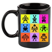 Pixelated Robot Collection 11oz C Handle Ceramic Mug