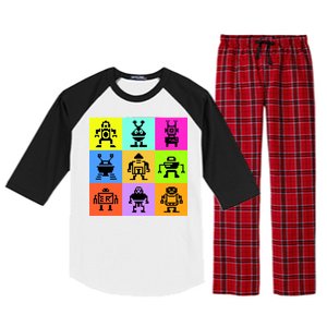 Pixelated Robot Collection Raglan Sleeve Pajama Set