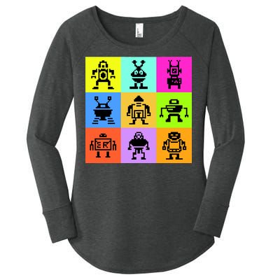 Pixelated Robot Collection Women's Perfect Tri Tunic Long Sleeve Shirt