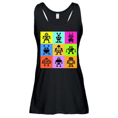 Pixelated Robot Collection Ladies Essential Flowy Tank