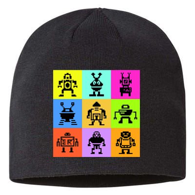 Pixelated Robot Collection Sustainable Beanie