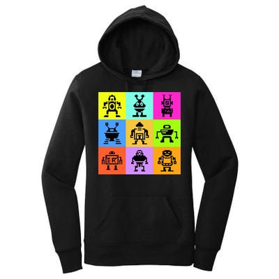 Pixelated Robot Collection Women's Pullover Hoodie