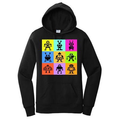 Pixelated Robot Collection Women's Pullover Hoodie