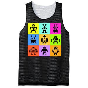 Pixelated Robot Collection Mesh Reversible Basketball Jersey Tank