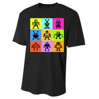 Pixelated Robot Collection Performance Sprint T-Shirt