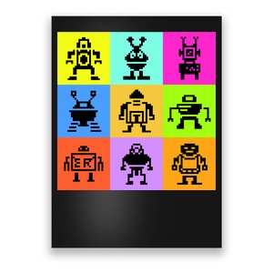 Pixelated Robot Collection Poster