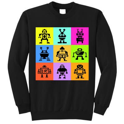 Pixelated Robot Collection Tall Sweatshirt
