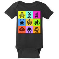 Pixelated Robot Collection Baby Bodysuit