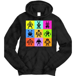 Pixelated Robot Collection Tie Dye Hoodie