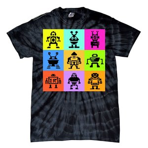 Pixelated Robot Collection Tie-Dye T-Shirt