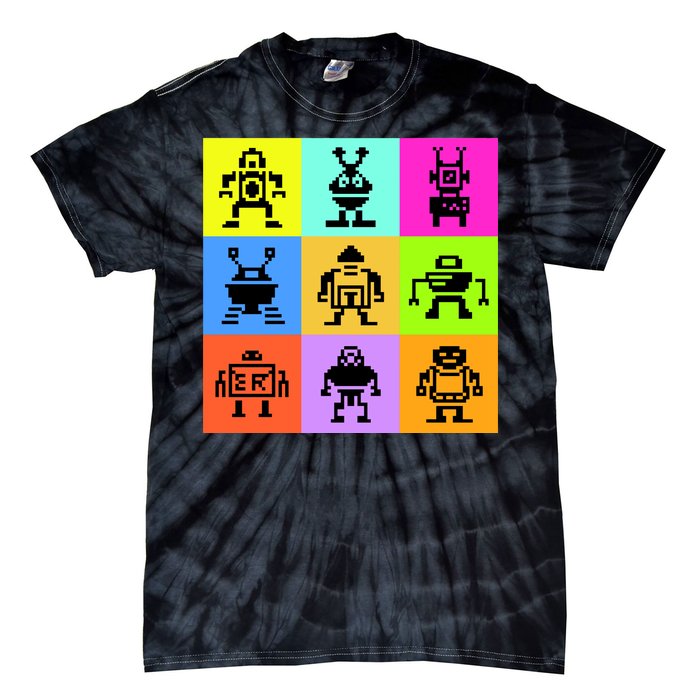 Pixelated Robot Collection Tie-Dye T-Shirt