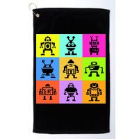 Pixelated Robot Collection Golf Towel