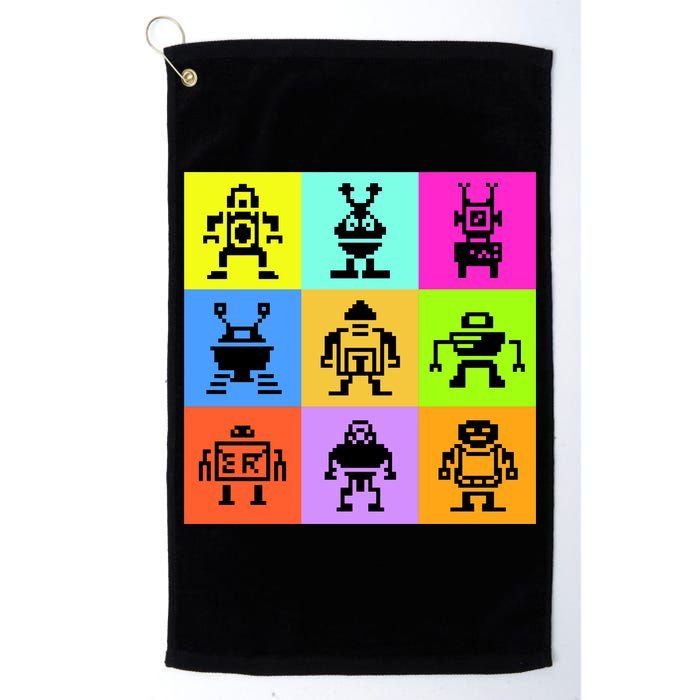 Pixelated Robot Collection Golf Towel