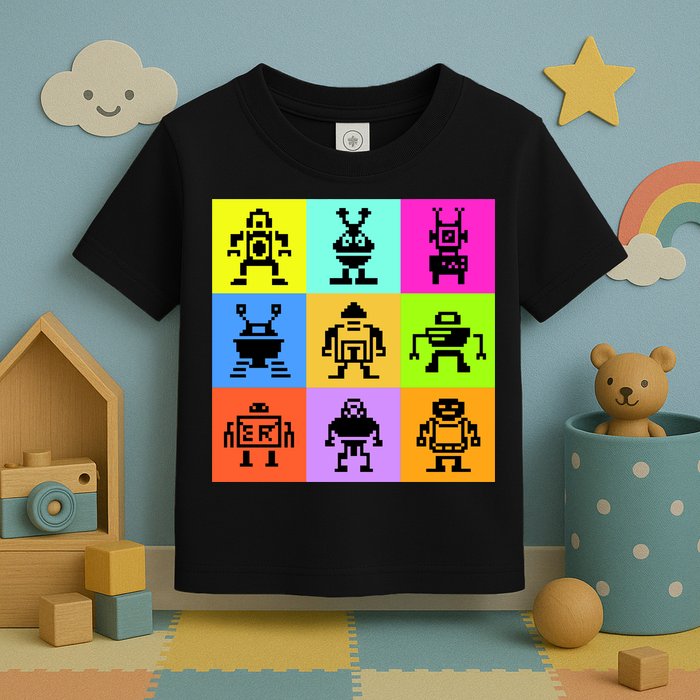 Pixelated Robot Collection Toddler T-Shirt