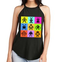 Pixelated Robot Collection Women's Perfect Tri Rocker Tank