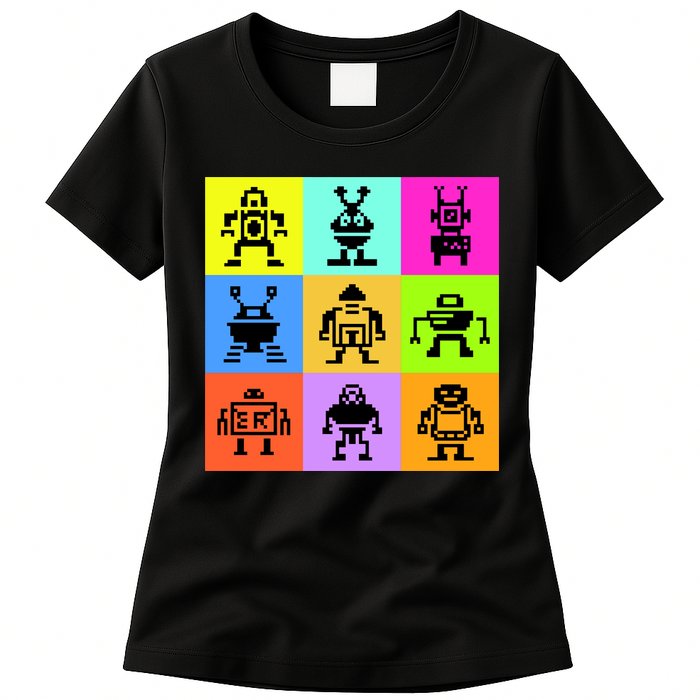 Pixelated Robot Collection Womens T-Shirt