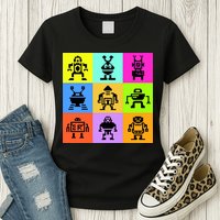 Pixelated Robot Collection Womens T-Shirt