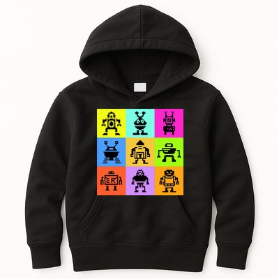 Pixelated Robot Collection Kids Hoodie