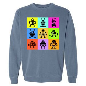 Pixelated Robot Collection Garment-Dyed Sweatshirt