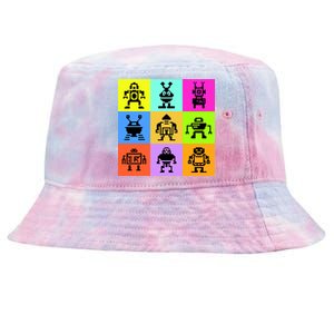 Pixelated Robot Collection Tie-Dyed Bucket Hat