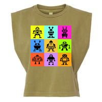 Pixelated Robot Collection Garment-Dyed Women's Muscle Tee
