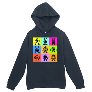 Pixelated Robot Collection Urban Pullover Hoodie